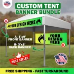 Tent banners bundle, Banners for outside events, Promotional tent banners, Festival tent banners, Front 1x9 and Back 3x8 Banner for Canopy - Image 9