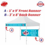Two Custom vinyl banners, Front 1x9 and Back 3x8 Banner for 10x10 Canopy, Custom tent banners, Canopy Banner, Business banners printing - Image 2