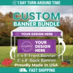 Two Custom Banners, Front 1x9 and Back 3x8 Banner for 10x10 Canopy, Tent Banner with Logo, Trade Show, Festival, Events, Canopy Vinyl Banner - Image 9