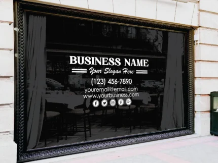 Premium - Window Decal- Sign Decal - 5 Year Outdoor Rating / Your Business Door Decal - Business Window Decal- Office Door Decal