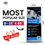 Custom Retractable Banner, Roll Up Retractable Banner Stand, Trade Show Pop Up Display, Business Events, Full Color Print - 33 x 80 Popular - Image 2