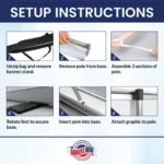 Custom Retractable Banner, Roll Up Retractable Banner Stand, Trade Show Pop Up Display, Business Events, Full Color Print - 33 x 80 Popular - Image 5