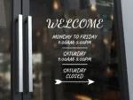 Welcome Hours Decal - Custom Hour Decal - Custom Storefront Hours Sign - Shop Hours - Window Graphics - Store Hours