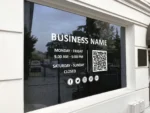 Store Hours Decal, Store Hours Sign, Store Hours Sticker, Hours of Operation Sticker, Hours Decal, Business Name with store hours, QR Code