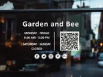 Store Hours Decal, Store Hours Sign, Store Hours Sticker, Hours of Operation Sticker, Hours Decal, Business Name with store hours, QR Code - Image 3