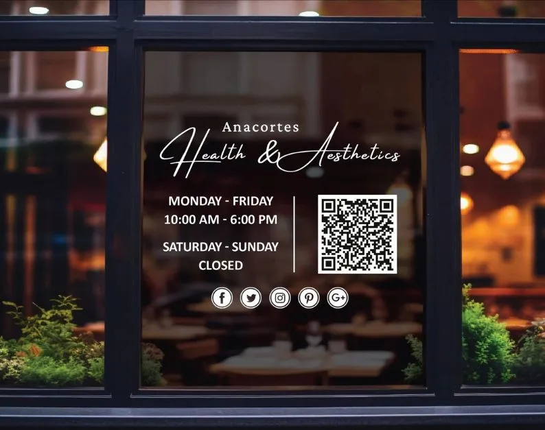 Store Hours Decals